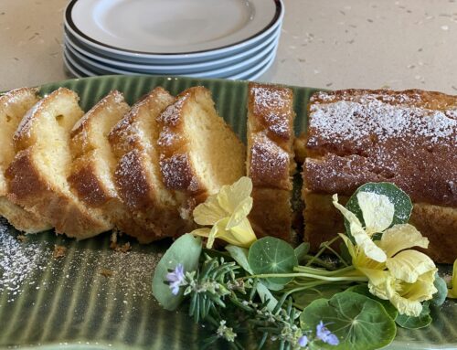 Lemon syrup buttermilk cake