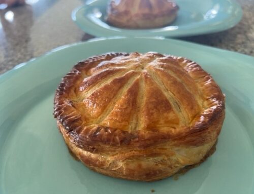 Pithiviers with duck confit and mushrooms